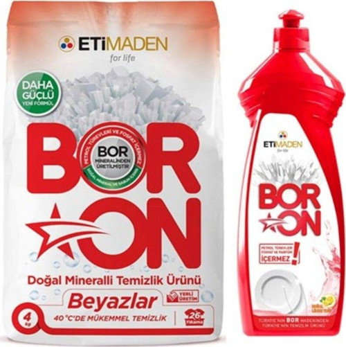 Doğal Mineralli Toz Temizlik Ürünü Beyazlar + Boron Sıvı Elde Bulaşık
