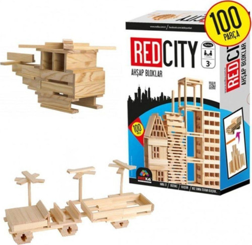 Akıl Oyunları Redcity Oyunu Ahşap Bloklar Red City Ahşap Yapı Blokları Oyunu