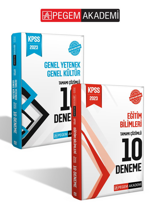 PEGEM AKADEMİ GY. GK. Tamamı Çözümlü 10 Deneme + Eğitim Bilimleri Tamamı Çözümlü 10 Deneme Seti (2.