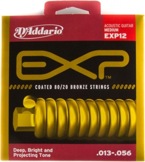 D'Addario Exp12 Kaplamalı 80/20 Bronz Orta Akustik Teller 13 - 56-Akustik Gitar Tel Seti