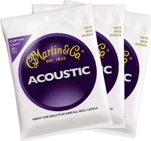 & Co M175Pk3 - 80/20 Bronze (Custom Light) 11-52 Akustik Gitar Teli - 3 Set