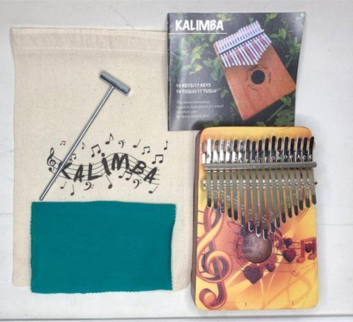 Anka 17 Tuş Kayın Ağacından Imal Edilmiş Resimli Kalimba-Kılıf-Çekiç-Kitapçık Ful Set