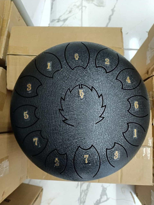 Steel Tongue Drum Siyah Renk 10 Inç 13 Notalı Çantalı Ful Set