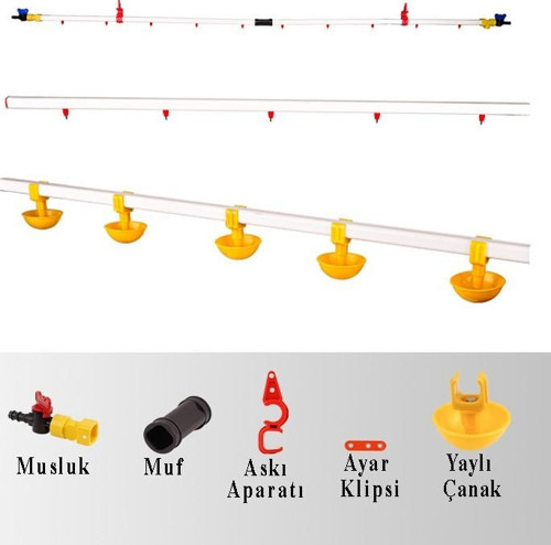 Nipel Suluk Sistemi 50 Metre Hat Küçük Yaylı Çanaklı