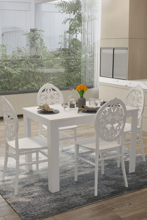 Home Arda Masa / Venüs Sandalye Mutfak Masa Takımı - Beyaz