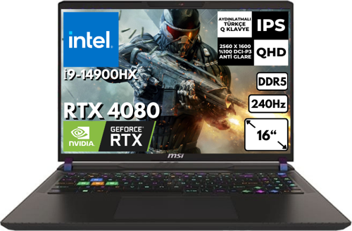 VECTOR 16 HX i9-14900HX 24-GBDDR5 512 GB SSD RTX4080 QHD+ 240Hz 16" Windows 11 Home A14VHG-497XTR BT38