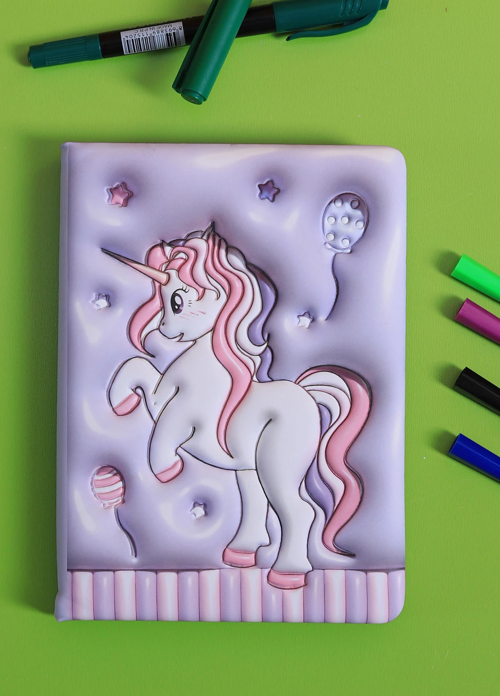 puffy pofuduk unicorn not defteri 3D kabartmalı 12*18 96yp