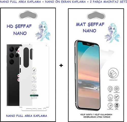 One PLUS OPEN MAT ŞEFFAF Nano Ekran Koruyucu + FULL Arka Kaplama Ultra İNCE Esnek Hd Şeffaf