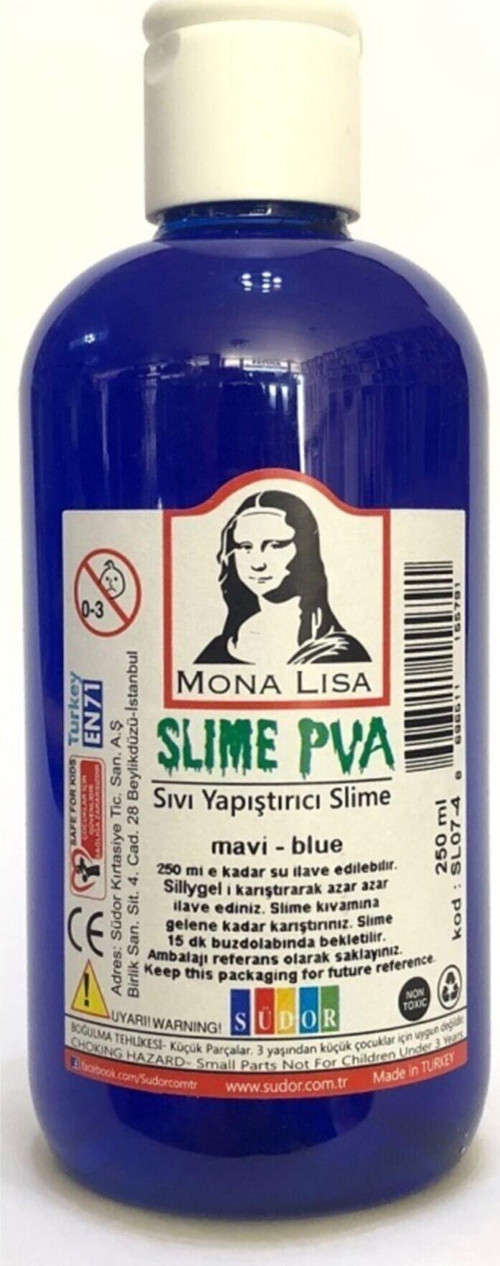Mona Lisa Slime (Slaym) Sıvı Yapıştırıcı Mavi 250 Ml.