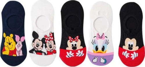 5'Li Disney Çizgi Film Karakterleri Sneaker Çoraplar Çok Renkli