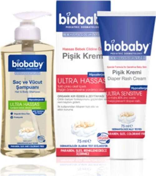Hassas Bebek Cildine Özel Pişik Kremi 75-Ml + Bıobaby Saç Ve Vücut Şampuanı 500 Ml Set