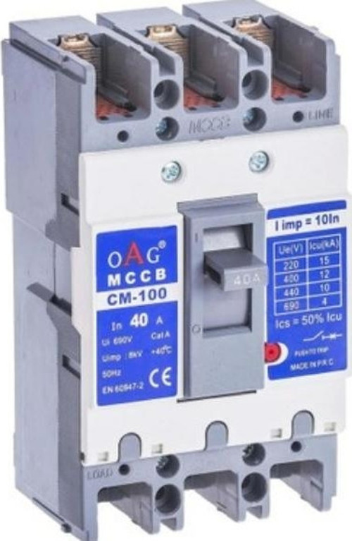 3X40A SABİT TERMİK MANYETİK KOMPAKT ŞALTER 12kA