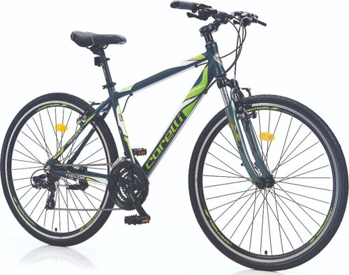 Trivor 5.1 V Fren Shimano 21 Vites 28 Jant Şehir Tur Bisikleti Koyu Gri Yeşil Beyaz 18 Kadro