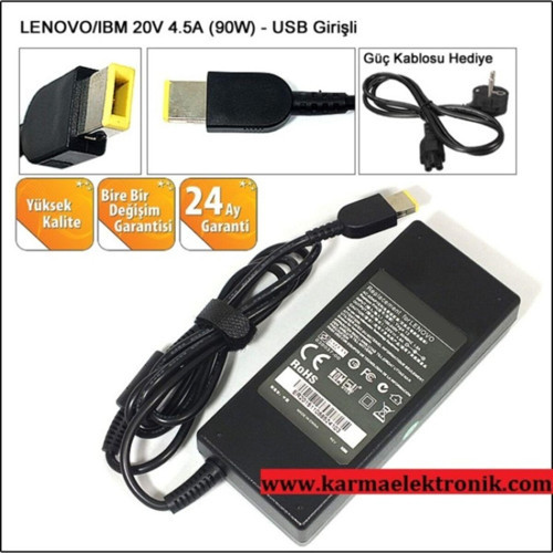 Lenovo Ideapad G510 Notebook Adaptör - Laptop Şarj (Afila 20V 4.5A 90W)