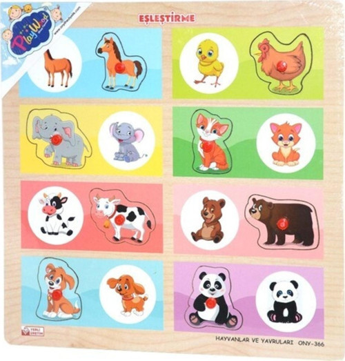 Onyıl Play Wood Ahşap Tutmalı Eşleştirme Hayvanlar Ony-366/367