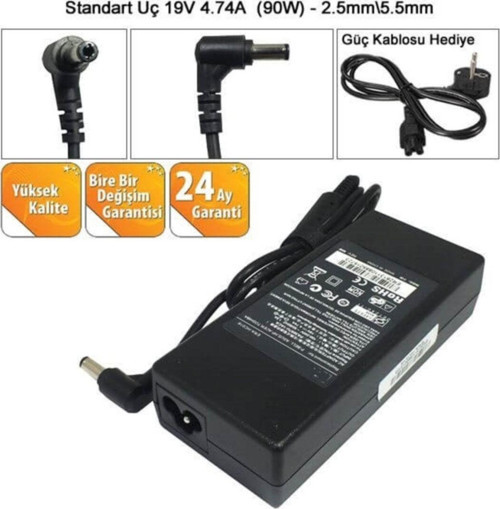 Uyumlu Asus X550, X550a, X550ca, X550cc Uyumlu Notebook Adaptör, (90w - 19v 4.74a)