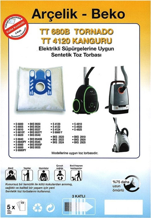 Arçelik S4910 Toz Torbası