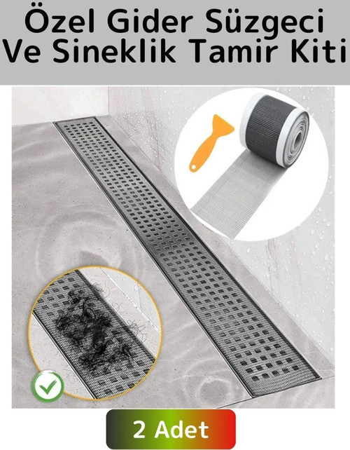 Premium Seri Suya Dayanıklı Gider Süzgeci Sineklik Tamir Kiti Bant 0.55 Mm 12 Cm X 4 Metre 2 Adet