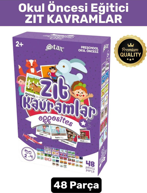 Preschool Eğitici Öğretici Zeka Dil Bilgisi Geliştirici Okul Öncesi Eğlenceli ZIT KAVRAMLAR