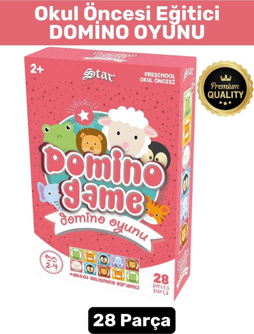 Preschool Eğitici Öğretici Zeka Görsel Algı Geliştirici Okul Öncesi 28 Parça Eğlenceli-DOMİNO OYUNU