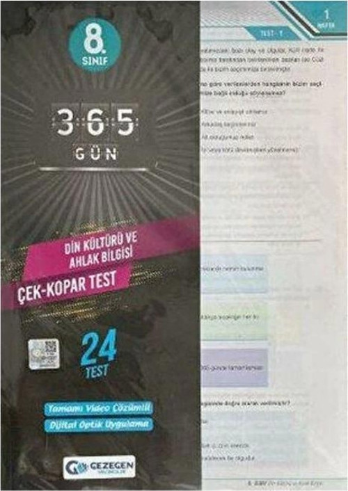 Gezegen Yayıncılık 8.Sınıf 365 Gün Din Kültürü ve Ahlak Bilgisi Yaprak Test