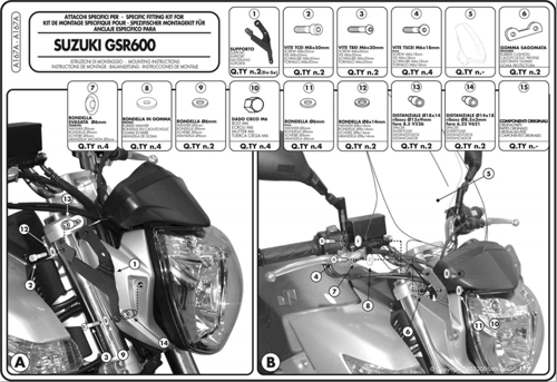 A167AK SUZUKI GSR 600 (06-07) Rüzgar Siperlik Baglantisi