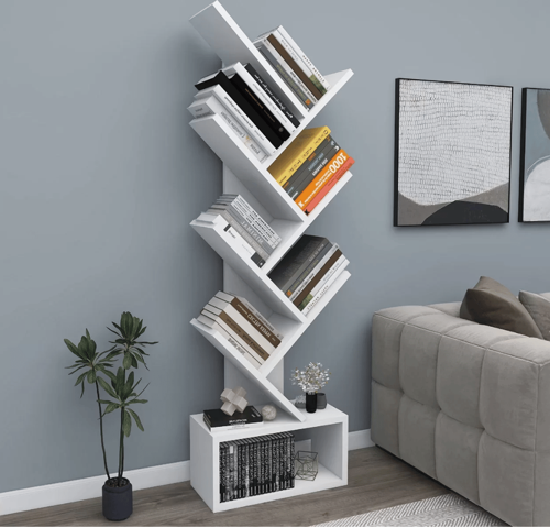 Home Enda Erine 8 Raflı Zikzak Kitaplık Beyaz