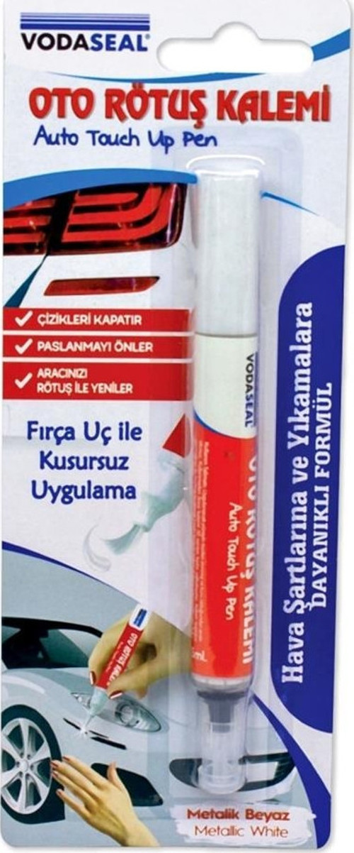 Araç Oto Rötuş Çizik Kalemi Metalik Beyaz Boya Kalemi