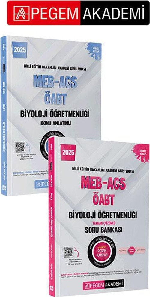 PEGEM AKADEMİ 2025 MEB-AGS-ÖABT Biyoloji Öğretmenliği Konu Anlatımlı + 2025 MEB-AGS-ÖABT Biyoloji T