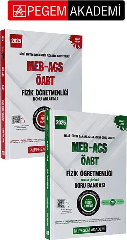 PEGEM AKADEMİ 2025 MEB-AGS-ÖABT Fizik Öğretmenliği Konu Anlatımlı + 2025 MEB-AGS-ÖABT Fizik Öğretm