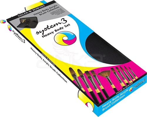 System 3 Brush Heavy Body Zip Cases Uzun Saplı Sentetik Fırça 10lu 281300111