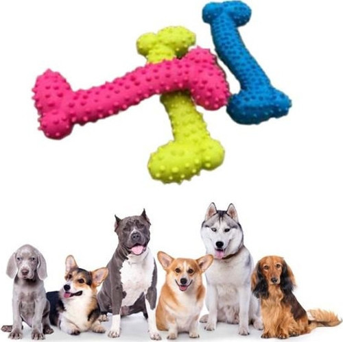 Tiny Kemik Oyuncağı Tırtıklı Yüzey Küçük Kemik Plastik Köpek Oyuncağı
