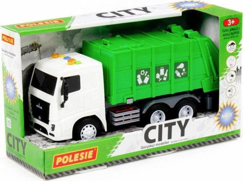 96333 Cıty Sürtmeli Geri Dönüşüm Aracı Işıklı Ve Sesli Beyaz Kabin Kutuda - Polesie