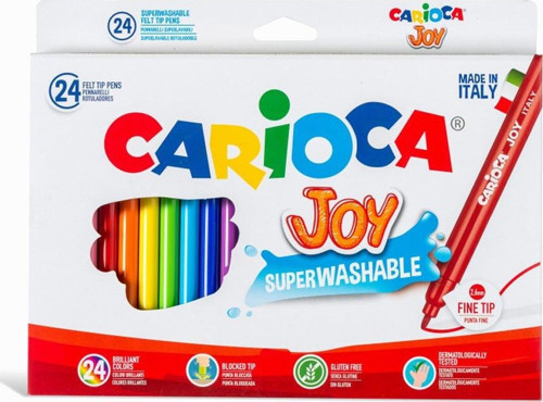 Carioca Joy Süper Yıkanabilir Keçeli Boya Kalemi 24'Lü