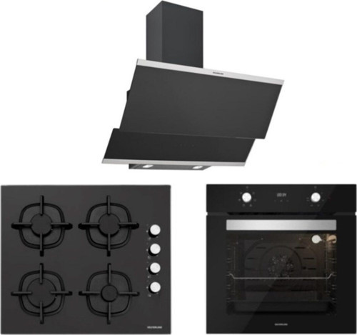 Siyah Cam Ankastre Set 5 Yıl Garanti (3420 Classy 60+Cs5343B01+Bo6502B02)
