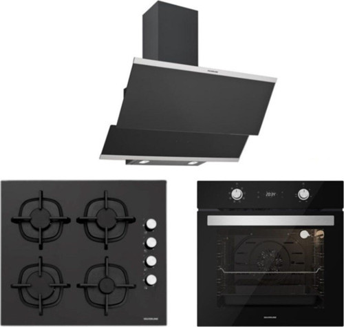 Siyah Cam Ankastre Set 5 Yıl Garanti (3420 Classy 60+Cs5343B01+Bo6504B01)