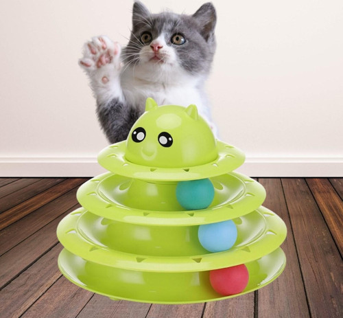 Tower Of Tracks Eğlenceli Üç Katlı Kedi Oyuncağı Seti Kedi Oyunu