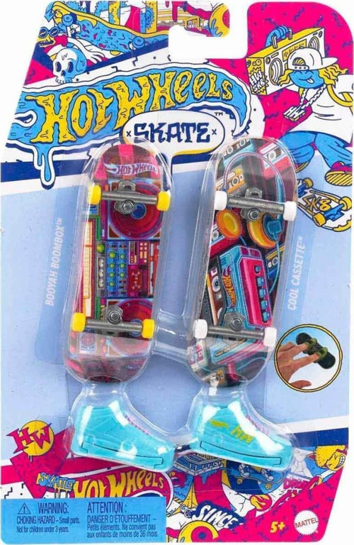 Hxl17 Hot Wheels Skate Retro Temalı İkili Parmak Kaykay Ve Ayakkabı Paketi