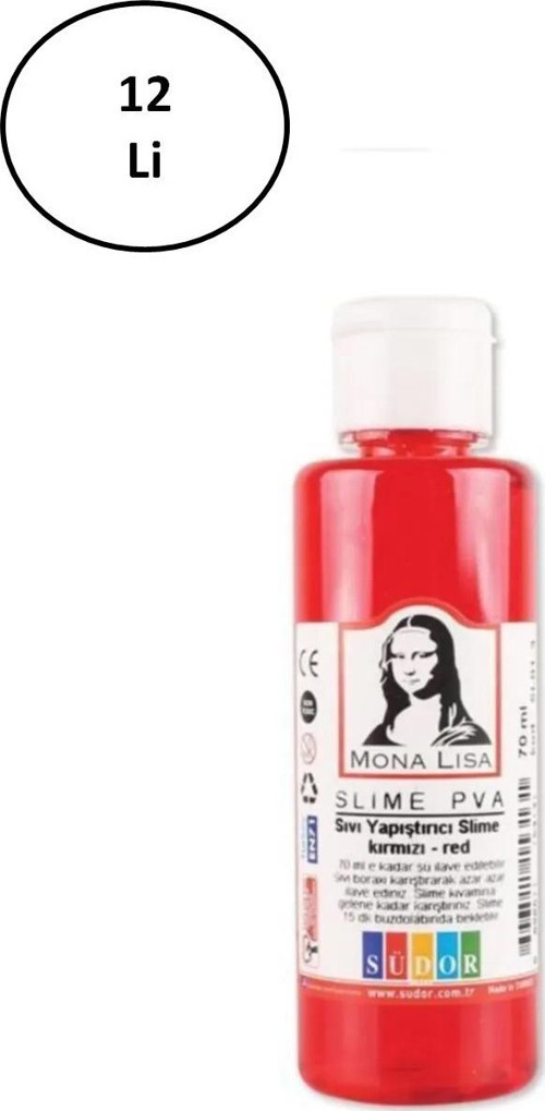 Slime Yapıştırıcı 70 Ml Sıvı Slime Pva Renkli Sılaym 70 Ml Sıvı Yapıştırıcı Südor 12'Li