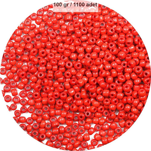 Koyu Turuncu Renk 4 Mm Yaklaşık 1100 Adet / 100 Gram Cam Boncuk Oya Yazma Bileklik Ve Kolye