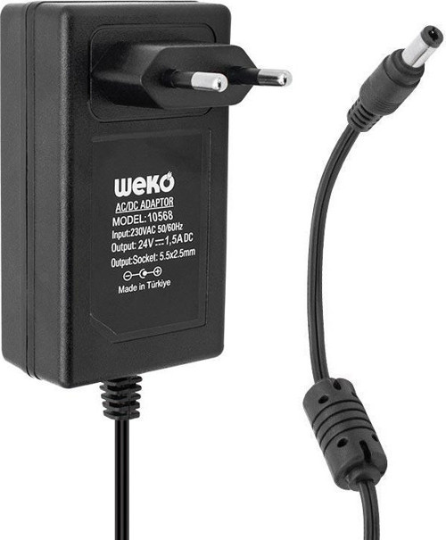 24 Volt - 1.5 Amper 5.5*2.5 Uçlu Plastik Kasa Priz Tipi Adaptör Kutulu Yerli Üretim