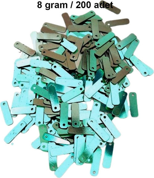 Yeşil 15 X 5 Mm Dantel Oya Yazma Halhal Abiye Lazer Kesim Pul 200 Adet / 8 Gram