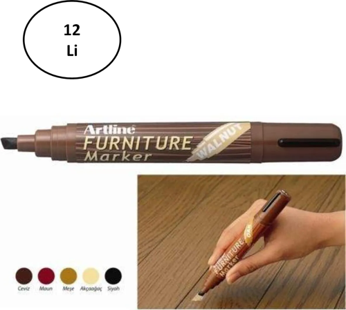 Artline Furniture Ahşap Marker Ek 95 Walnut Ceviz 12'Li