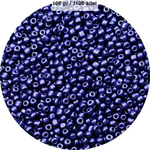 Lacivert Renk 4 Mm Yaklaşık 1100 Adet / 100 Gram Cam Boncuk Oya Yazma Bileklik Ve Kolye