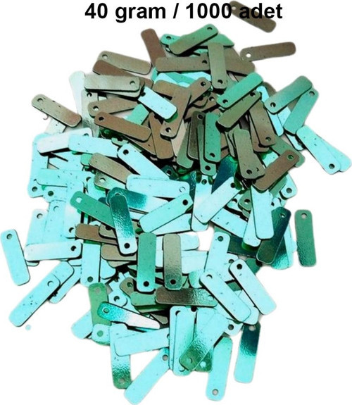 Yeşil 15 X 5 Mm Dantel Oya Yazma Halhal Abiye Lazer Kesim Pul 1000 Adet / 40 Gram