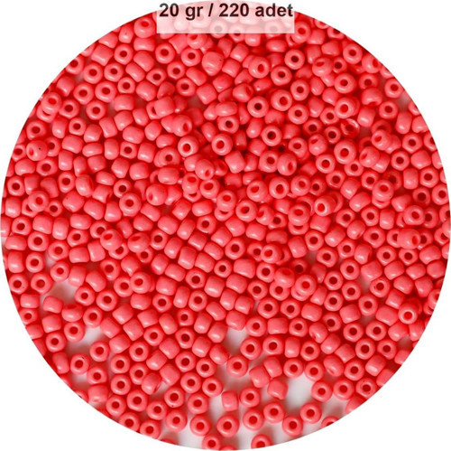 Karpuz Pembesi Renk 4 Mm Yaklaşık 220 Adet/20 Gram Cam Boncuk Oya Yazma Bileklik Ve Kolye