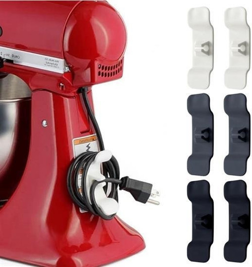 6&Amp;#39;Lı Pratik Kablo Toparlayıcı Yapışkanlı Klips Mutfak Air Fryer Kettle Kahve Tost Makinesı