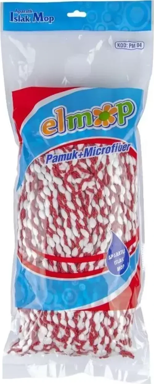 Yedek Islak Vidalı Mop Paspas Püskül Ucu - Pamuklu Mikrofiber Ipli Mop Yedeği Başlığı Royaleks-Pm01