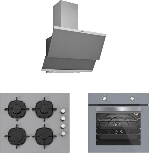 3'Lü Gri Cam Ankastre Set (3420 Classy 60 Gri+Cs5335S02+Bo65E1S01)