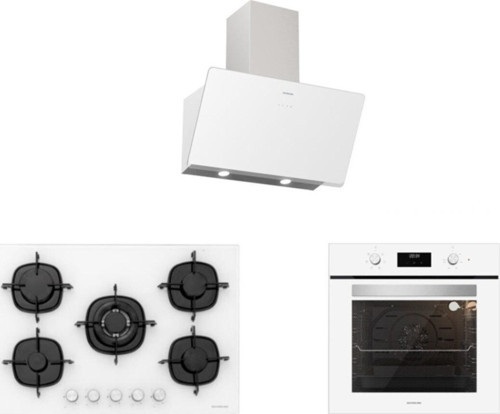 Beyaz Cam Ankastre Set 5 Yıl Garanti (3457 Soho 60+Cs5365W01+Bo6502W02)